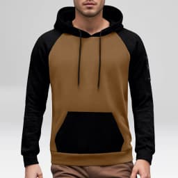 Men's Long Sleeve Color Blocked Pullover Hoodie With Zipper Pocket Fleece Lined And Thickened Hoodies for Men Pullover