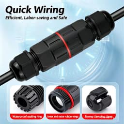 1Pc 2 Pin 3 Pin Wire Connector IP68 Waterproof Electrical Box Quick Splice Terminals For Low Voltage Landscape Lighting Outdoor