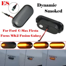 2PCS Scroll Blinker Lamp Dynamic Flashing LED Turn Signal Side Marker Light For Ford C-Max Fiesta MK6 Focus MK2 Fusion Galaxy