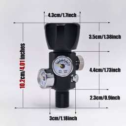 High Pressure Compressed Air CO2 Tank Cylinder DIN Valve with Gauge, 8mm Quick Disconnect Connector