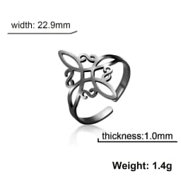 Skyrim Stainless Steel Witch Knot Ring Women Adjustable Open Finger Rings Witchcraft Amulet Protection Jewelry Gift Wholesale