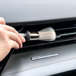 AUTOBRIGHT Silver Professional 2pcs Car Wash Brushes High Quality Fiber Soft Brush Bristles Car Detailing Clean Interior Tool