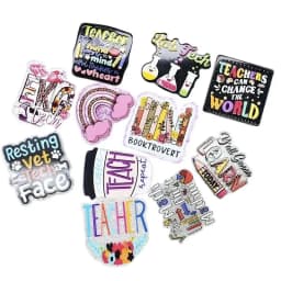 10PCS Mixed 54MM Glitter Acrylic Charms Heart Lung Dog Mom Nurse Fit DIY ID Card Badge Holder Jewelry Making
