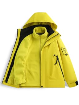 Men's 3-in-1 Jacket with Removable Fleece Liner, Waterproof Windproof Coat for Hiking, Camping, Travel and Daily Outdoor Use