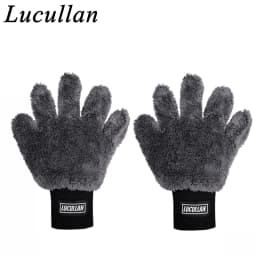 Lucullan Double Side Microfiber 5 Finger Mitt Super Soft Scratch Free Flexibility Conforms To Any Shape