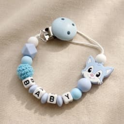 Personalized Baby Pacifier Clip Custom Name Wolf Silicone Teether Chain BPA Free Dummy Holder Newborn Gift