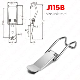 NAIERDI 6PCS Mild Steel Hasp Cabinet Boxes Spring Loaded Latch Catch Toggle Hasp For Sliding Door Window Hardware Tool Box Lock
