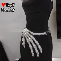 Gothic Punk Waist Chain Skeleton Hand Design Belt Edgy Cosplay Subculture Fashion Accessory Vintage Lolita Waist Belt for Women