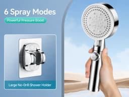 High Pressure Shower Head Handheld Large Panel Rainfall Showerhead with One-Key Stop Water Saving for Bathroom Accessories