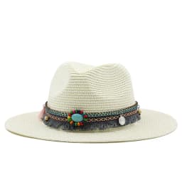 Summer Beach Hat Men and Women Couple Denim Visor Sun Hat Minority Style Denim Straw Hat