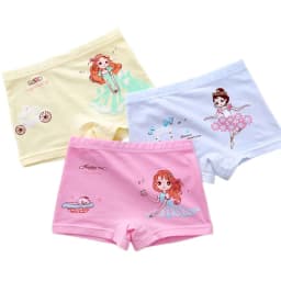 Children Pure Cotton Briefs Boxers 3pcs/Pack Size 3-15T Teen Girls Underwear Bright Color Prints Kids Quality Underpants