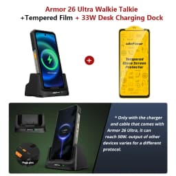 Ulefone Armor 26 Ultra Walkie Talki Rugged Smartphone 12GB+512GB Android 13 6.78 inch 15600mAh MediaTek Dimensity 8020 5G NFC