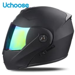 Uchoose Unisex Motorcycle Helmet DOT Certification Double Lens Cross Section Helmet Safety Modular Flip Helm Helmet With Visor