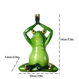 Meditation Gift Yoga Frog Figurines Lotus Pose Headstand Splits Prayer Pose Zen Animal Statue Bookshelf Decorations Shelf