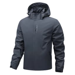 2025 Men's Casual Waterproof Windbreaker Jacket Full Zip Up Hooded Shell Outdoor Hiking Coat For Autumn Plus Size