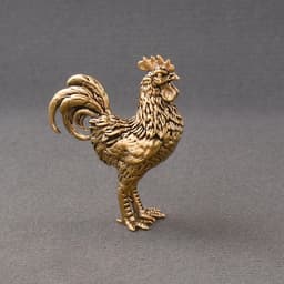 1/2PCS Miniatures Copper Rooster And Hen Ornaments Solid Brass Rooster Small Statue Office Desktop Ornaments Tea Pet Crafts