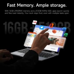 CHUWI MiniBook X Touch Screen Tablet Laptop 2-in-1 Intel U300 16GB LPDDR4X 512G SSD 10.51'' 2K FHD Notebook WiFi6 Windows 11 Convenient Office Computer