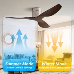45/52 Inch Industrial Retro Ceiling Fan with LED Light and Remote Control, 6 Speed Silent Ceiling Fans No Light for Home & Offic