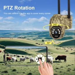 Ubox Solar Camera 4G LTE Cellular Trail Camera with Solar Panel Security Cam Full Color Night Vision for Outdoor Wildlife