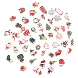 10/20/100Pcs Random Mixed Christmas Pendant/Charms For Jewelry Making Bulk Xmas Charm Diy Necklace Small Gifts Accessories