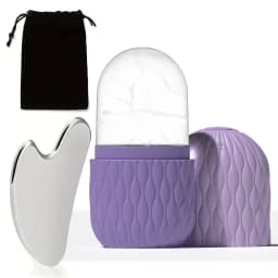 Ice Roller & Stainless Steel Gua Sha Set for Face Eye and Neck Skin Care Beauty Tools to Brighten Skin and Enhance Natural Glow