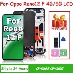 6.67"Super AMOLED For Oppo Reno12 F 4G LCD CPH2687 Display Touch Screen Digitizer For Reno 12F 5G CPH2637 Display