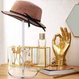 R2LE Clear Acrylic Hat Stand Wig Display Holder Acrylic Display Riser Round Jewelry Watch Display Pedestal Riser Stands Home