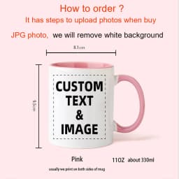 Custom Photo and Text Coffee Mug - Personalized Tea Cup Mugs for Valentine's Day, Christmas Gift