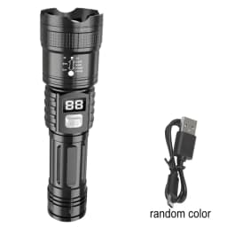100000LM Super Bright Flashlight Rechargeable LED Torch Long Range Tactical Lamp for Outdoor Waterproof Camping Fishing Lantern