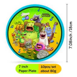 My Singing Monsters Cartoon Animation Theme Cake Flag Swirls Straw Happy Birthday Party Decor Favor Decoration Suplies