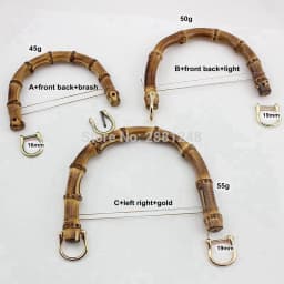 1-10-30 pcs Natural bamboo handles for bags replacement,retro hand made knit bag handbags bamboo handle
