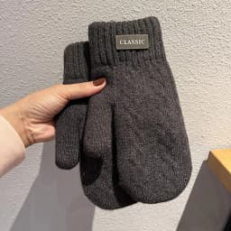 Man Winter Keep Warm Double Layer Add Velvet Thickened Prevent Cold Knitted Gloves Classical Style Elegant Twist Mittens