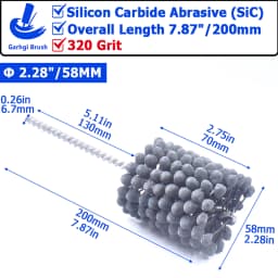 320Grit Cylinder Hone Ball Brush Tool Silicon Carbide Metal Engine Valve Guides Deburring Carbon Removal Crosshatching Polishing