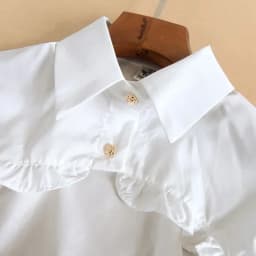 Women Puff Long Sleeve Half Top Blouse Ruffled Golden Button Detachable False Fake Collar Sweater Decorative T Shirt Болеро