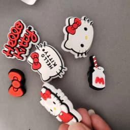 6/10pcs Mesuca Cute Cartoon PVC Shoe Charms KT Cat Shoe Decorations for Clogs Ideal Gifts for Kids