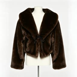 Women's Faux Fur Coat Short Plush Drawstring Deep Brown Winter Jacket Warm Thick Luxe Elegant Chic Fashion Outerwear