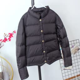 Schinteon Women White Duck Down Jacket Baseball Coat Casual Autumn Winter Short Outwear for Female Fashion