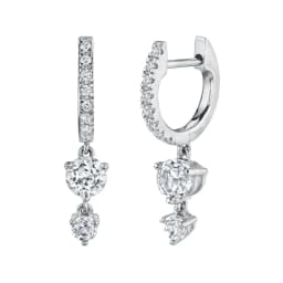 925 Sterling Silver Ear Needle Crystal Zircon Tassel Pendant Hoop Earrings Retro Small Fragrance Style High Jewelry Women Gifts