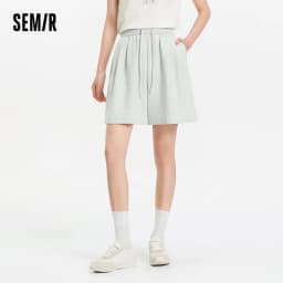 Semir Womens Shorts 2026 Pleated Texture Draped Elastic Waist A Line Loose Casual Style