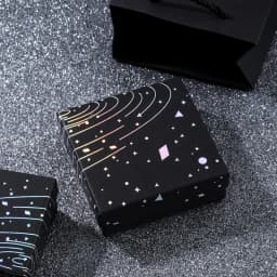 Multi Size Square Ribbon Jewelry Box With Ring Earring Necklace Bracelet Charm Black Jewelry Kraft Paper Gift Packaging Box