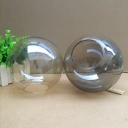 Clear White Grey Color Fading Replacement Glass Shade for Magic Bean Chandelier Pendant Light, Grey Blue Globe Lampshade Fitting