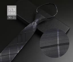Luxury 7cm Mens Tie Pre-tied Easy Wear Neck Tie For Men Zipper Lazy Pre-tied Business Wedding Stripes Plaid Women Necktie