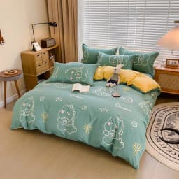 100% Cotton Brushed Quilt Cover Nordic Plaid Thickened Duvet Covers Soft Skin-Friendly Comfortable Single Double Blanket Cover
