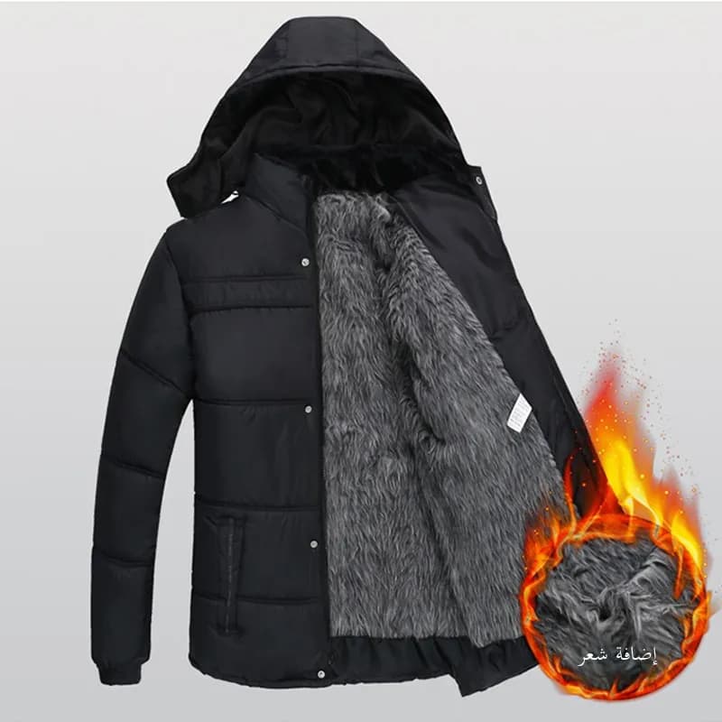 Men's Thickened Fleece Lined Cotton Jacket Mid-Length Quilted Warm Coat for Middle-Aged And Elderly Spring Autumn Fashion