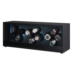 Embers Automatic Watch Winder 4/8/12 Slots Black Wood Grain Design with RGB Light for Rolex Patek Philippe Tissot - Watch Storag