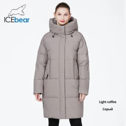 ICEbear-Cotton Windproof Padded Jacket for Women, Casual Coat, Long Parka, Windproof, 2023, GWD3757I