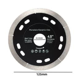 JUSTINLAU 105/115/125mm Diamond Blade CONTINUOUS RIM for Thin Cutting Wet Cutting Porcelain Ceramic Tiles Saw Blade Cutting Disc