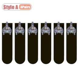 Cartoon Cat Egg Couple Socks Cozy Mid-Calf for Maternity Warm Winter Cute Present for Christmas Cat Lovers Family