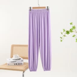 Modal Loose Cuffed Pants Women Spring Summer Color Casual Thin Home Pants plus Size Outdoor Wear Mosquito Proof