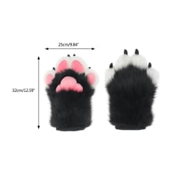 Wolf Dog Foxes Paw Claw Gloves Costume Accessories Cosplays Animal Furry Plush Full Finger Mittens Fursuit for Adults